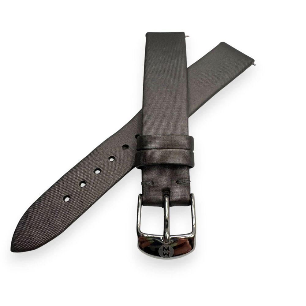 Genuine Michele 16mm Grey Saffiano Leather Strap Band EUC
